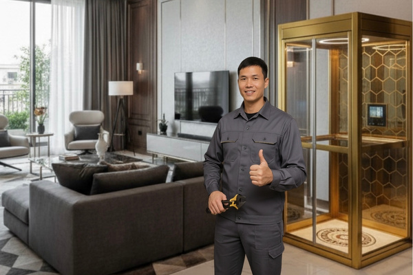 Nhân viên bảo trì thang máy hỗ trợ nhanh chóng đảm bảo thang máy vận hành an toàn.
