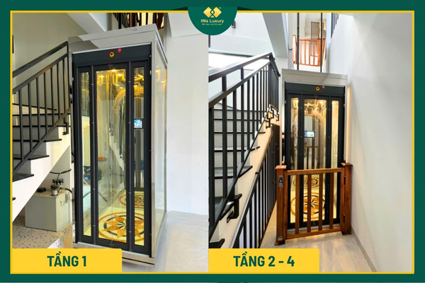 Kết quả thi công thang máy