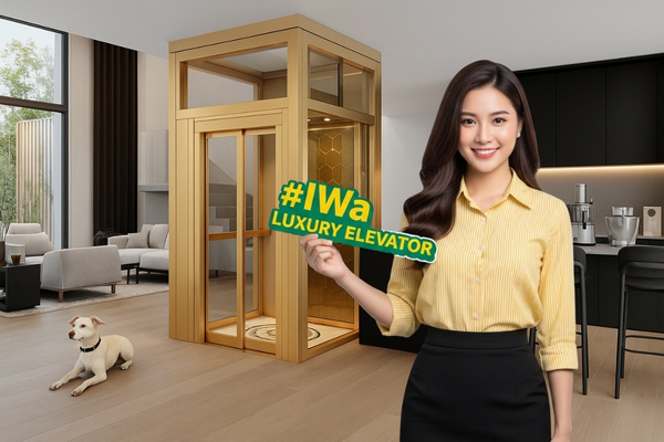 Lắp đặt thang máy gia đình cho nhà phố bởi IWa Luxury