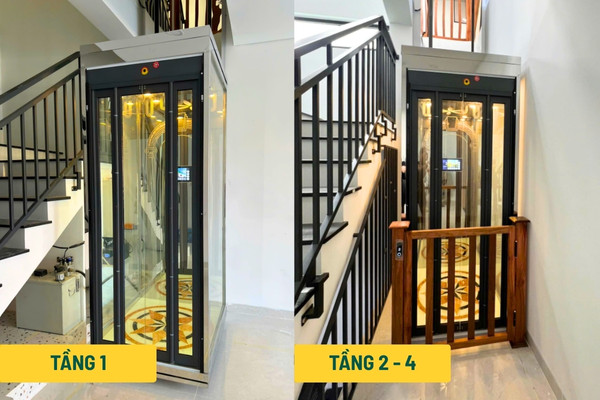 Thang máy nhà anh Thành Thuận An TP HCM 2 tầng