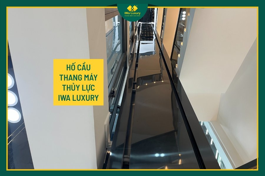Hố thang máy thủy lực hoàn thiện gọn gàng