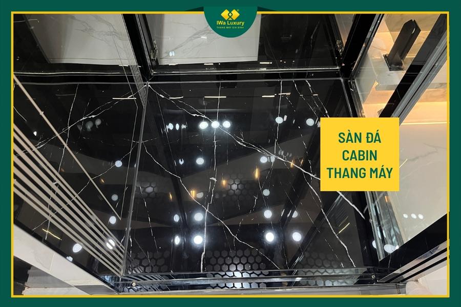 Sàn cabin đá hoa văn tông tối