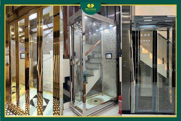 Các mẫu cabin thang máy gia đình cao cấp, thiết kế theo phong cách hiện đại và sang trọng.