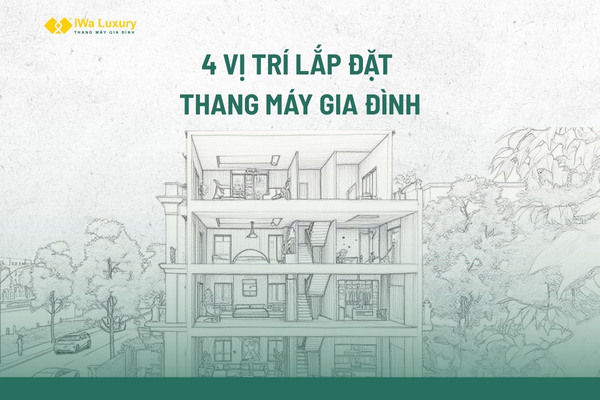 Nhà phố nhiều tầng với các vị trí có thể lắp đặt thang máy gia đình