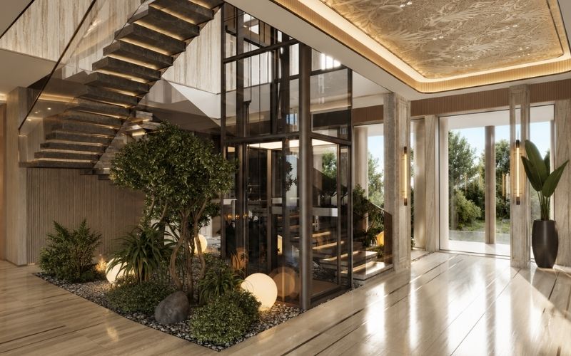 Thang máy cáp kéo truyền thống tại IWa Luxury, cabin inox 304, tải trọng lớn, phù hợp nhà phố nhiều tầng